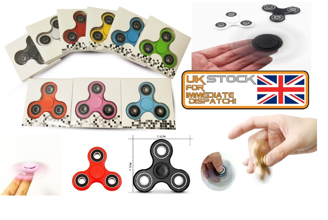 FIDGET SPINNER Hand Finger Focus EDC Steel Bearing Stress Relieve Toys Gift UK 